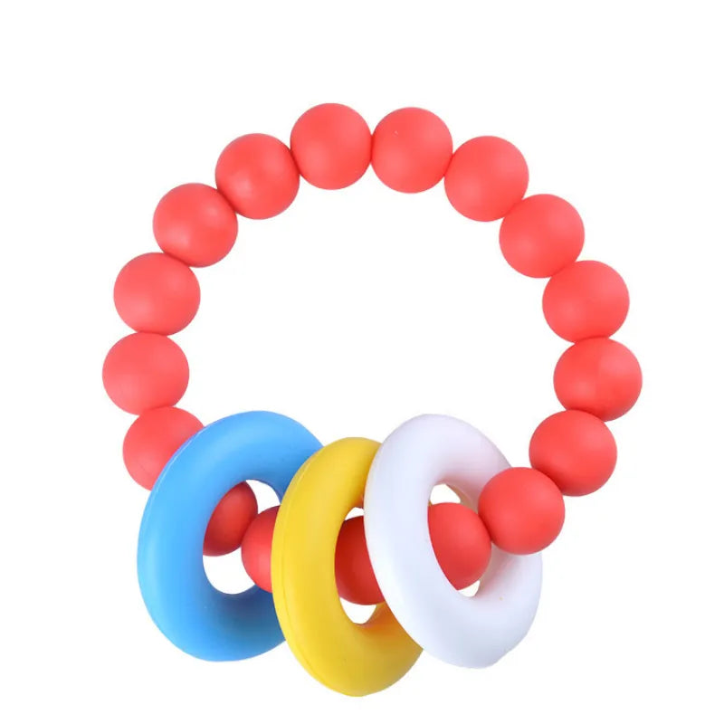 Soft Baby Teething Toy with Colorful Silicone Rings