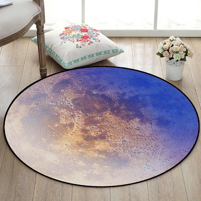 Colorful Galaxy Kids Rug Polyester Non-Slip Machine Washable Carpet