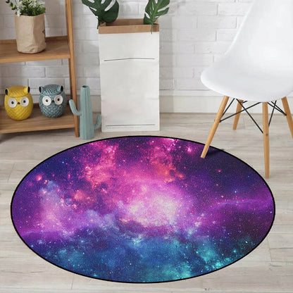 Colorful Galaxy Kids Rug Polyester Non-Slip Machine Washable Carpet