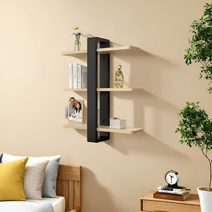 Rustic Wooden Wall Shelf 3 Tier Storage