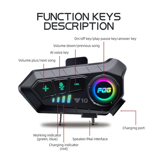 Wireless Bluetooth Helmet Intercom System