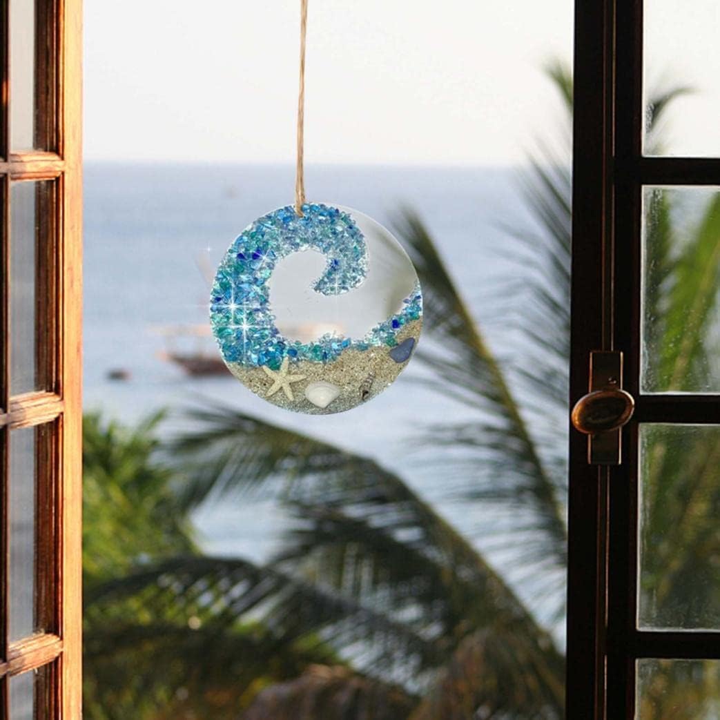 Coastal Wave Glass Hanging Ornament