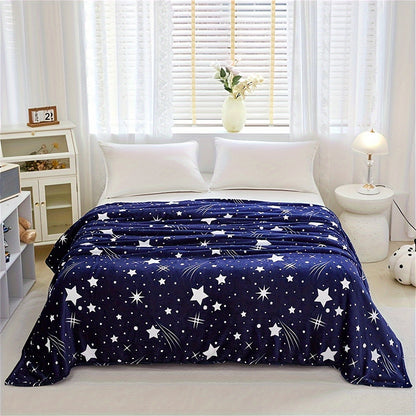 Cozy Fleece Throw Blanket with Galaxy Print