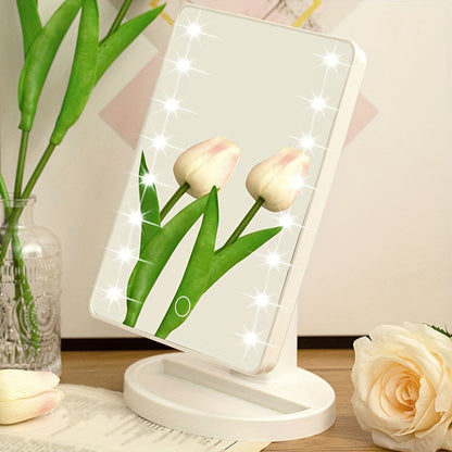 Compact Travel Makeup Mirror with 16 LED Lights