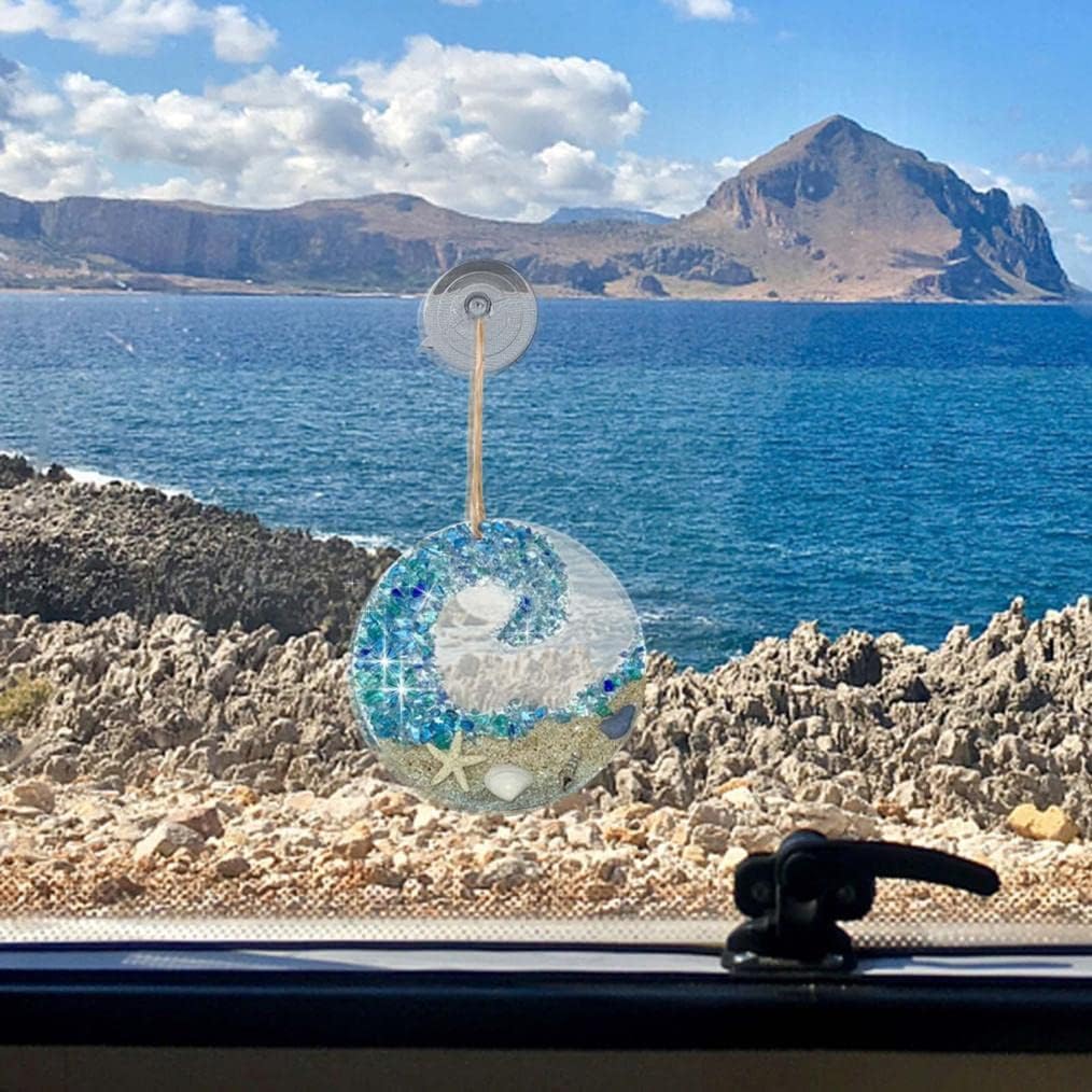 Coastal Wave Glass Hanging Ornament