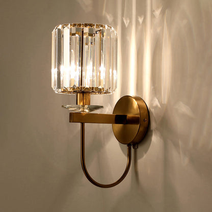 Stylish Crystal Wall Light - Contemporary Cylinder Lamp