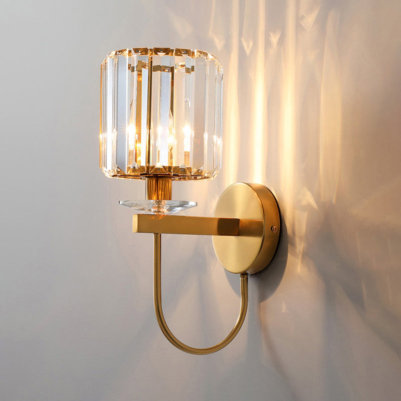 Stylish Crystal Wall Light - Contemporary Cylinder Lamp