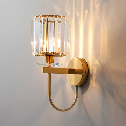 Stylish Crystal Wall Light - Contemporary Cylinder Lamp