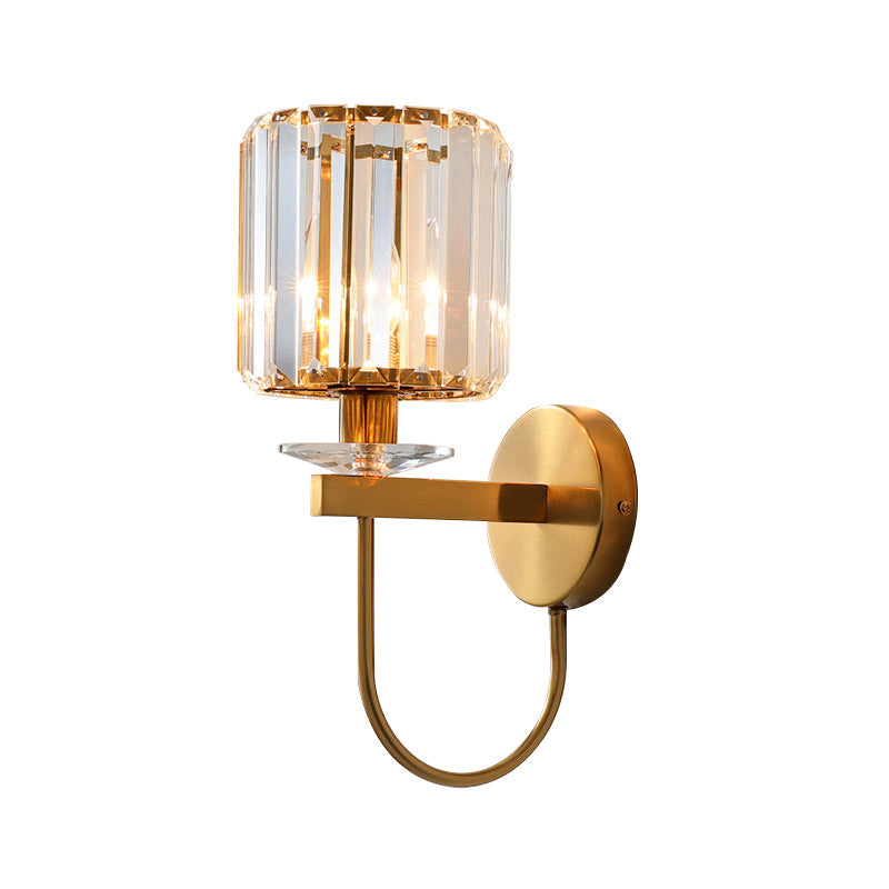 Stylish Crystal Wall Light - Contemporary Cylinder Lamp