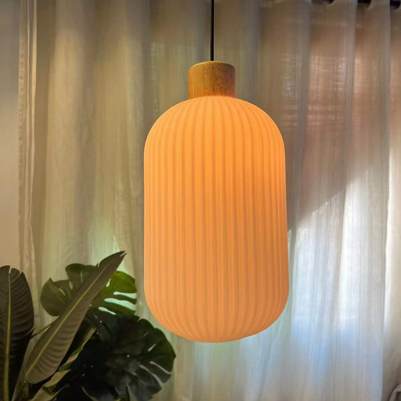 Rustic Wooden Glass Pendant Light
