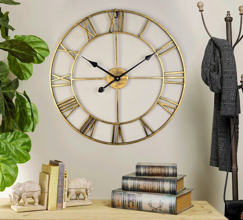 Vintage Metal Big Wall Clock Classic Style