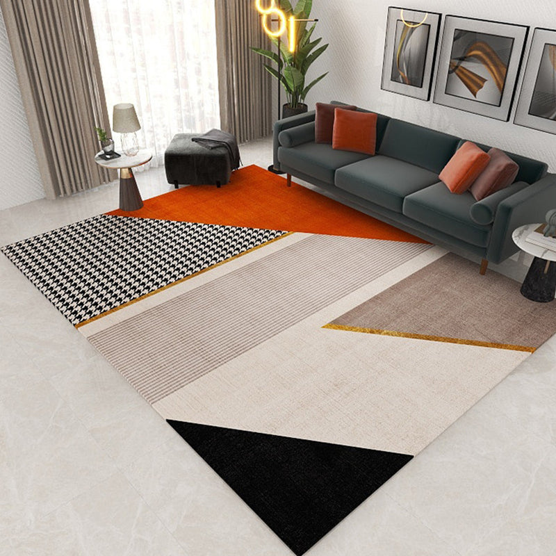 Stylish Geometric Pattern Rug Multicolor Polypropylene Indoor Rug