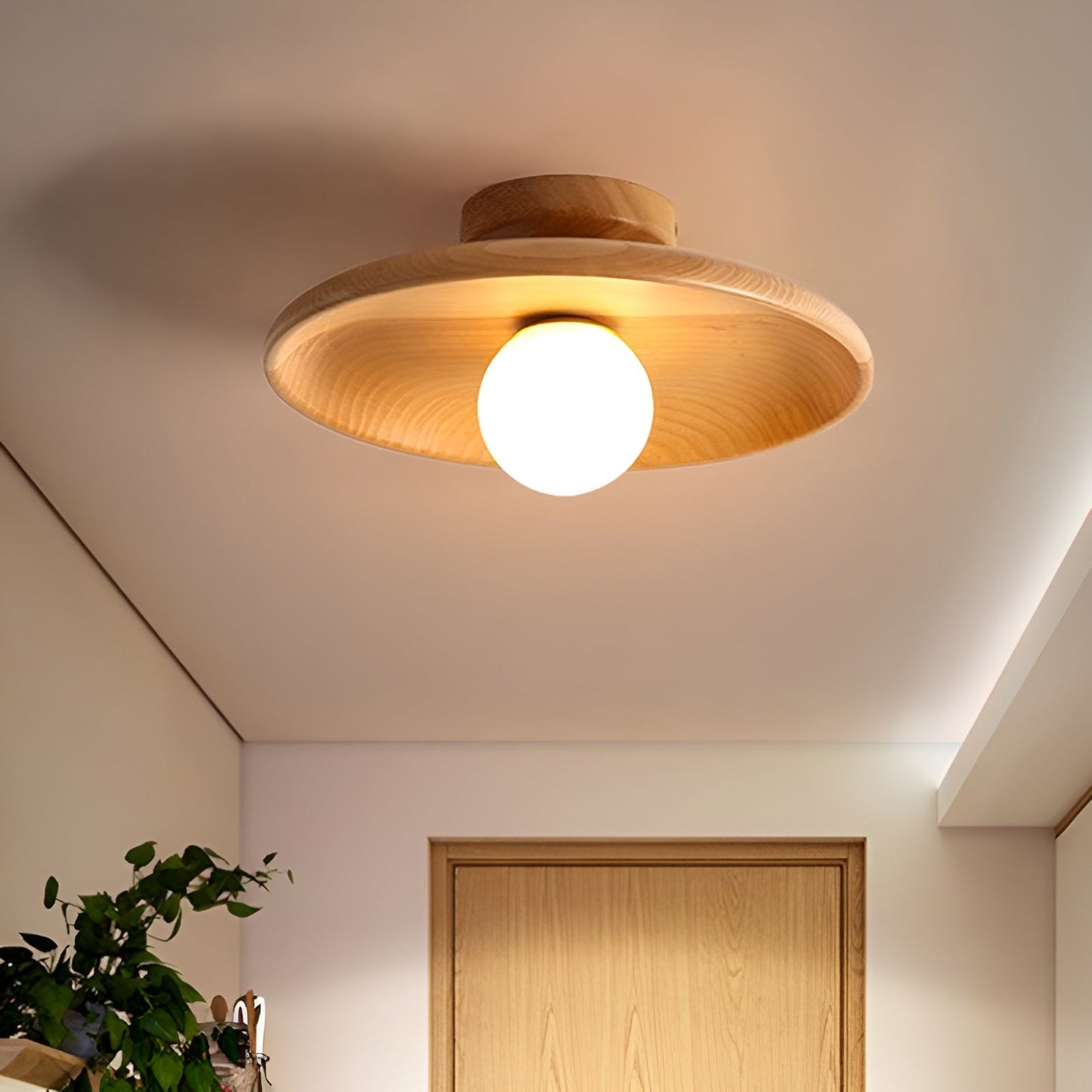 Rustic Wooden LED Pendant Light