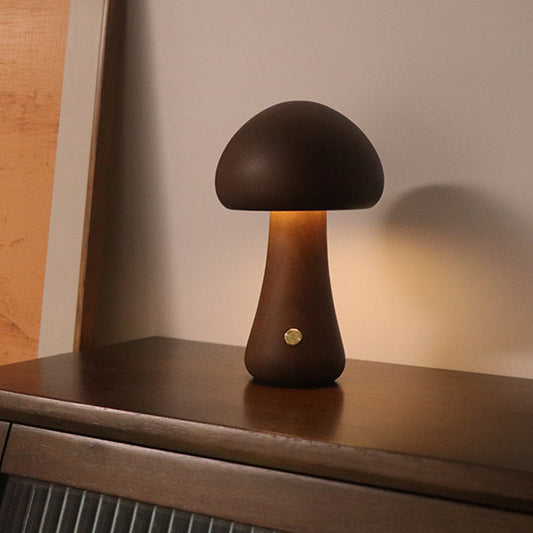 Warm Wooden Mushroom Table Lamp - Befez
