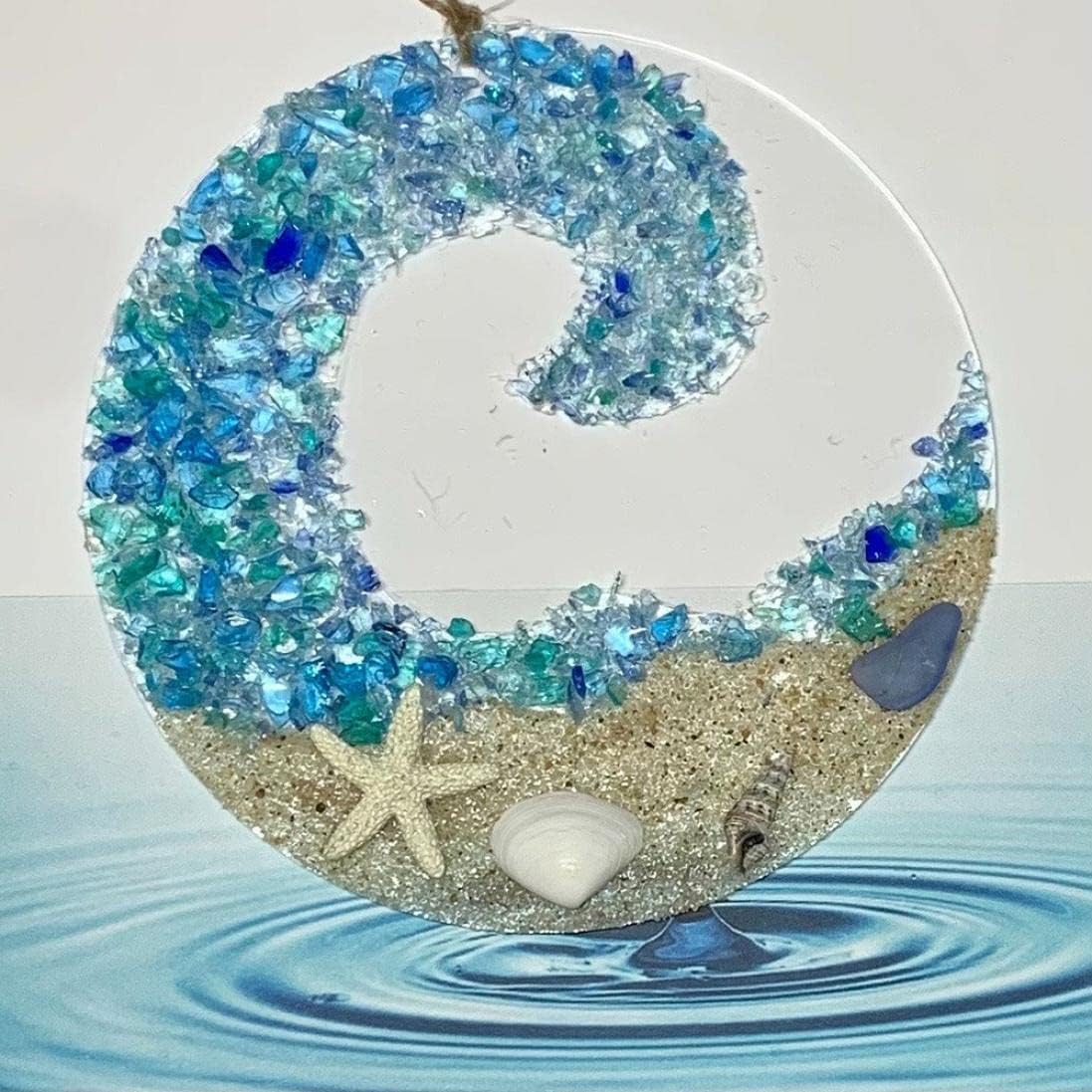 Coastal Wave Glass Hanging Ornament - Befez