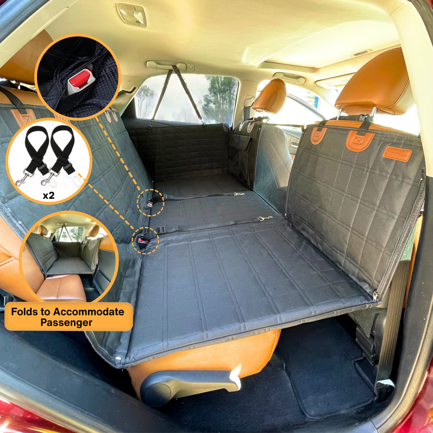Pet Back Seat Extender with Door Protectors