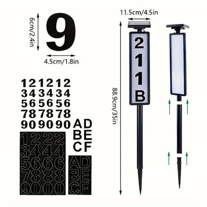 Wireless Solar Address Sign with Bright Dual Lights