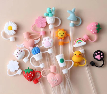 Colorful Silicone Straw Lid & Fun Accessories
