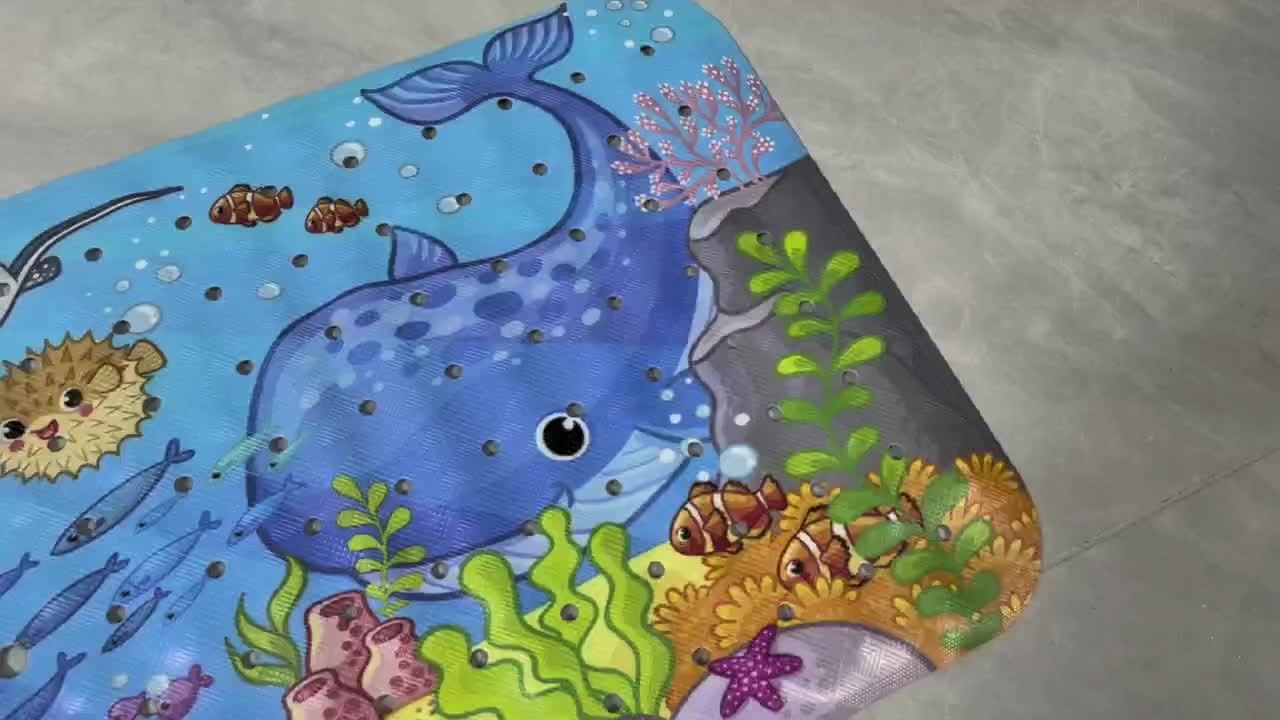 Soft Grip Bathtub Mat with Suction Cups for Kids