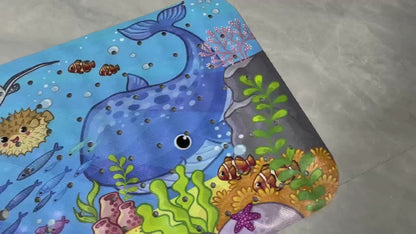 Soft Grip Bathtub Mat with Suction Cups for Kids