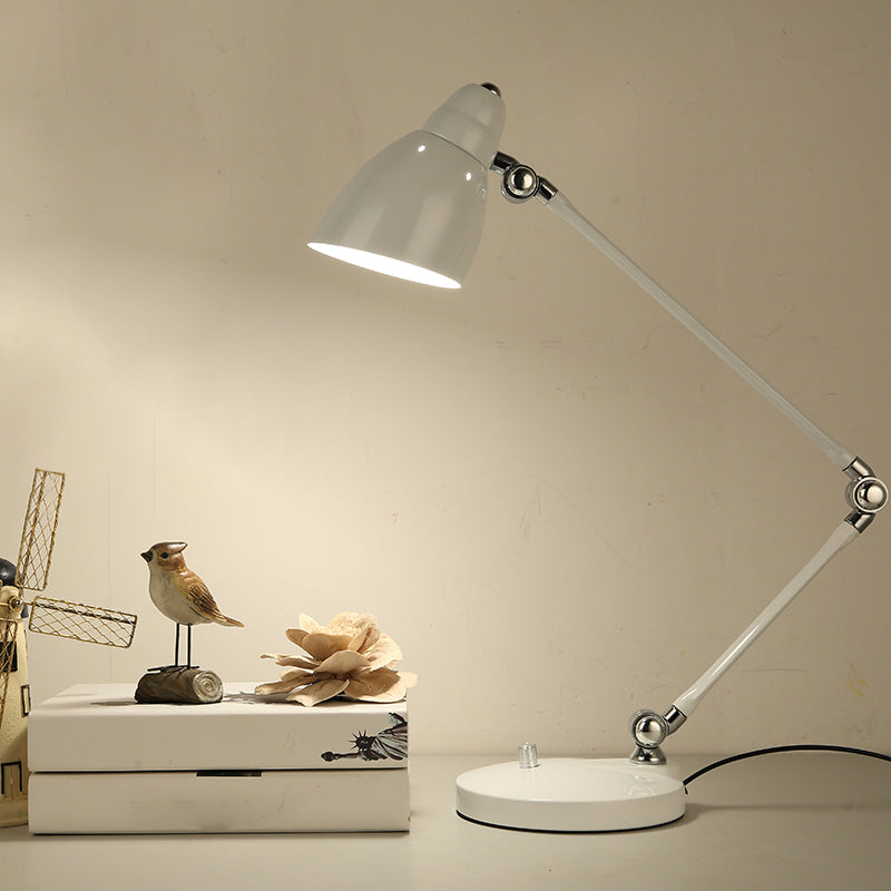 Metal Adjustable Desk Lamp with Round Clock Shade - Befez