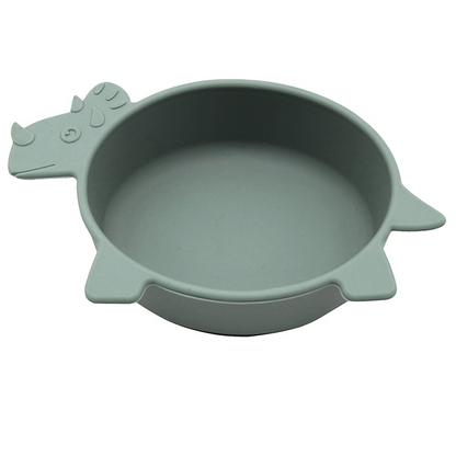 Soft Silicone Baby Bowl - Fun Dinosaur Grip Bowl