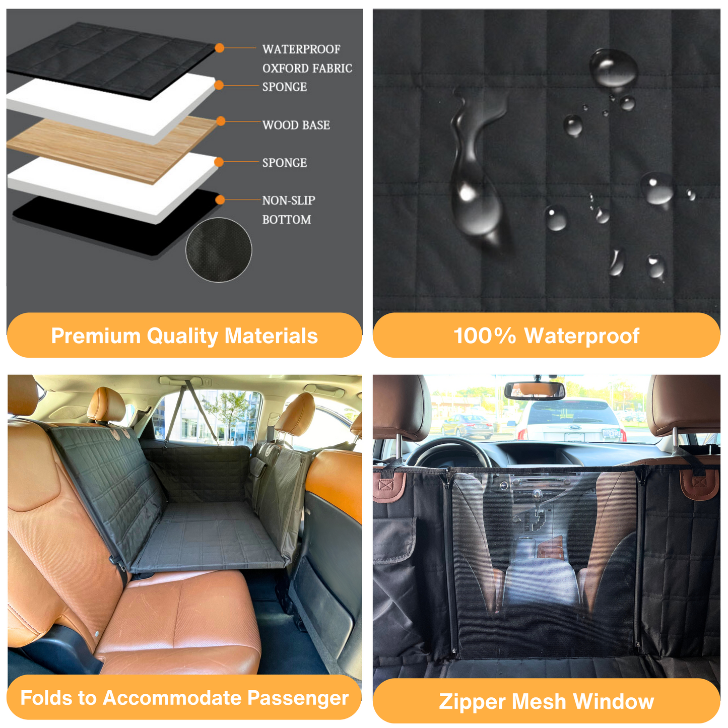 Pet Back Seat Extender with Door Protectors