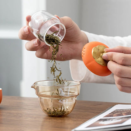 Small Ceramic Pumpkin Tea Pot Set