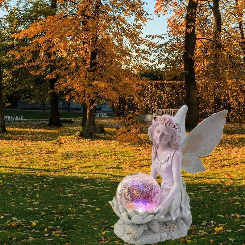 Befez Outdoor Solar Powered Fairy Figurine Decor