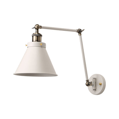 Modern Metal Swing Arm Wall Lamp Black White