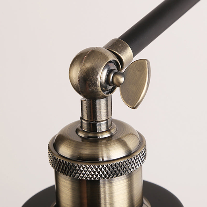 Modern Metal Swing Arm Wall Lamp Black White