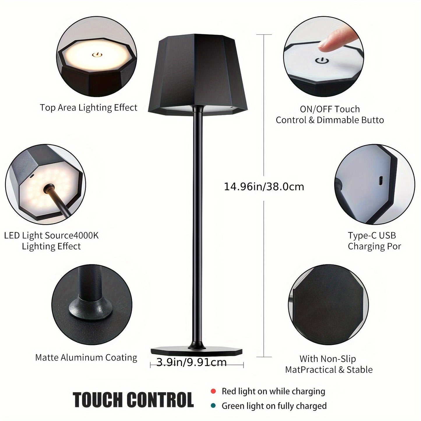 Portable 2 Pack Cordless Table Lamps