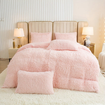 Cozy Soft Plush Duvet Cover Set with Zipper