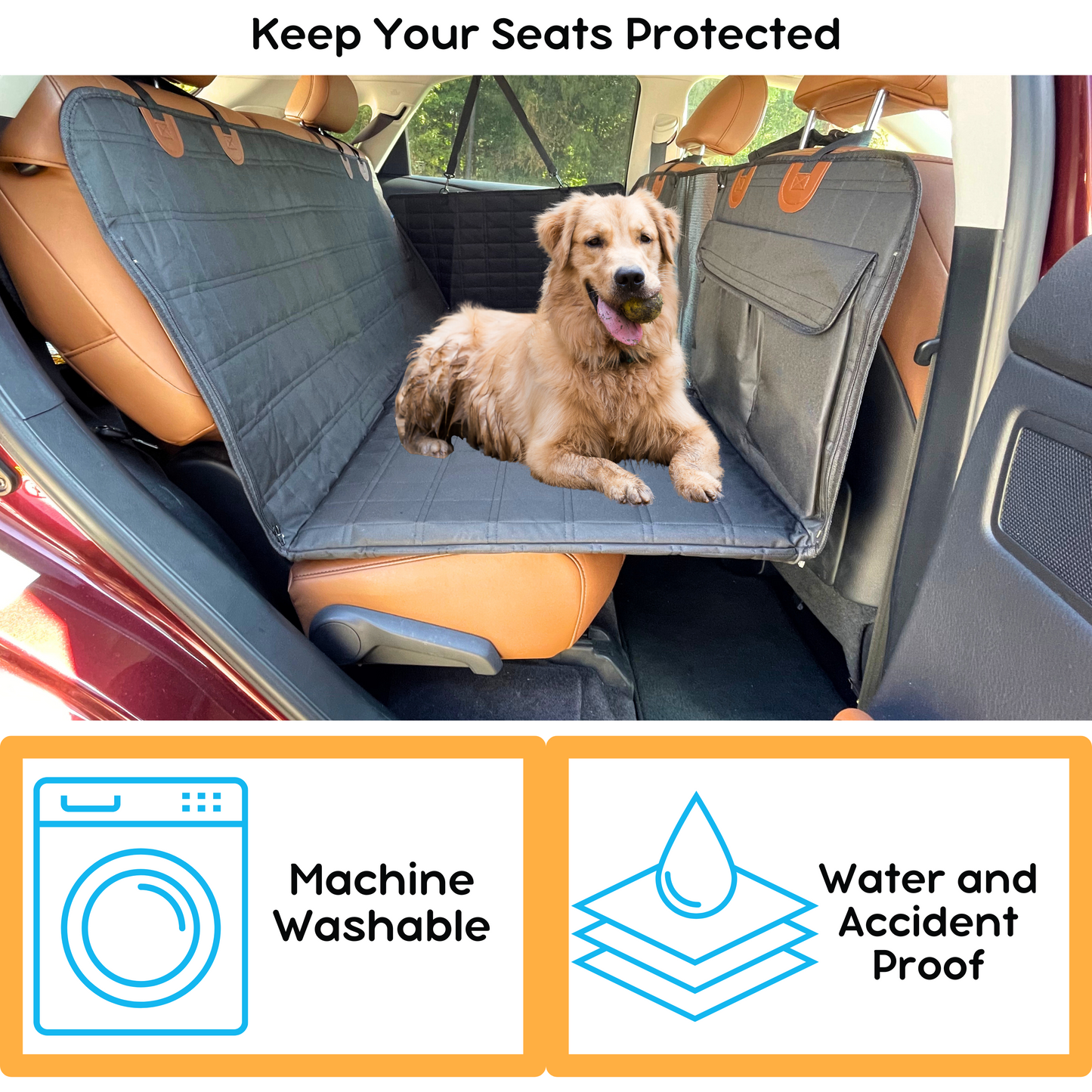 Pet Back Seat Extender with Door Protectors