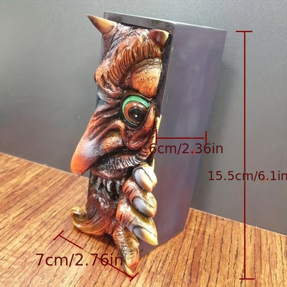 Dark Fantasy Monster Bookend in Black Grey