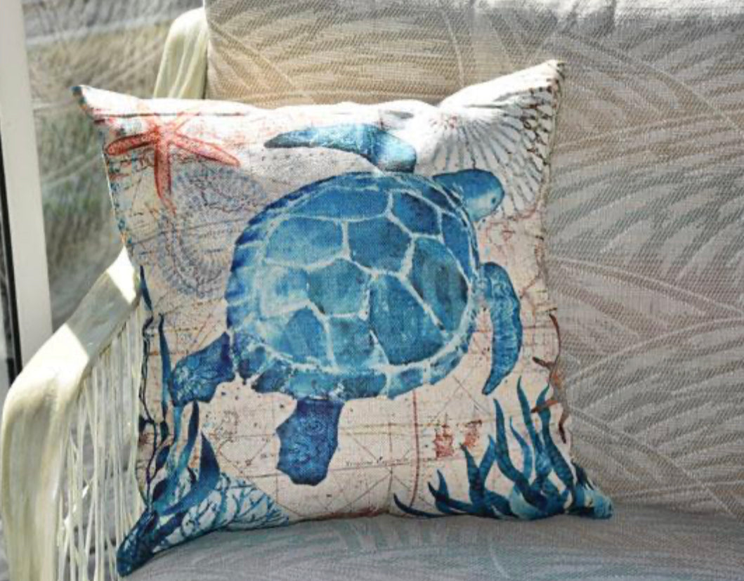 Colorful Ocean Theme Decorative Pillow