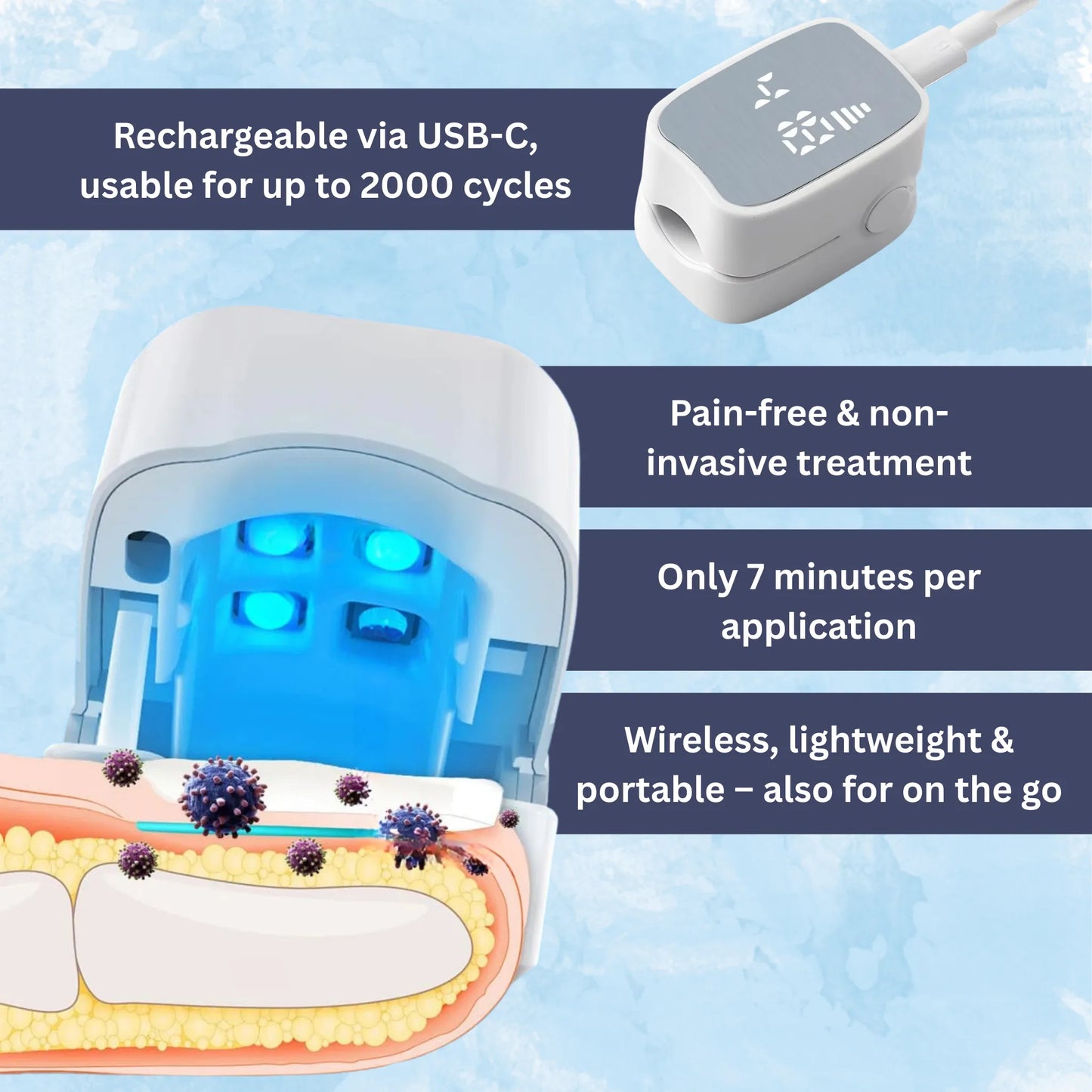 Compact Nail Fungus Removal Laser Device