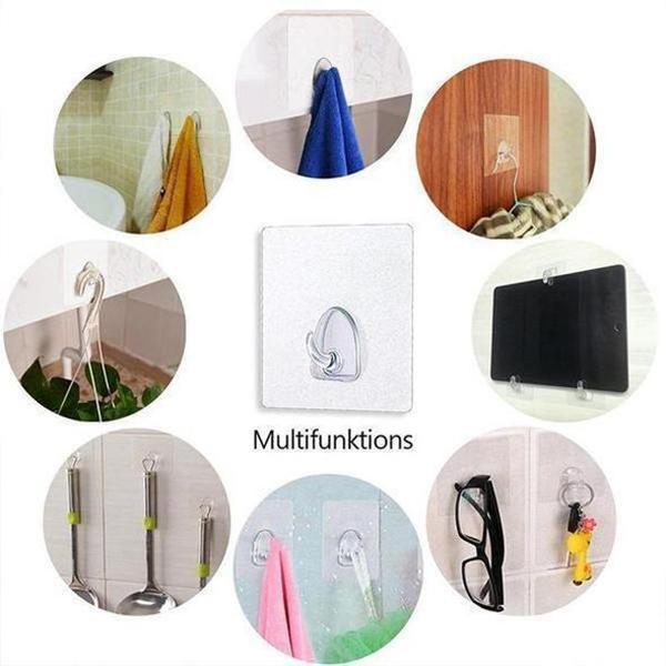 Strong Adhesive Removable Wall Hooks (20 Pack)