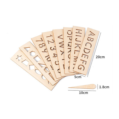 Wooden Alphabet Tracing Templates for Kids