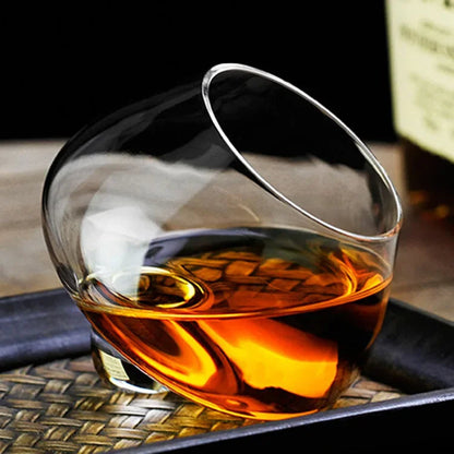 Premium Bar Glass - Rotating Tumbler for Beer, Wine, Cocktails