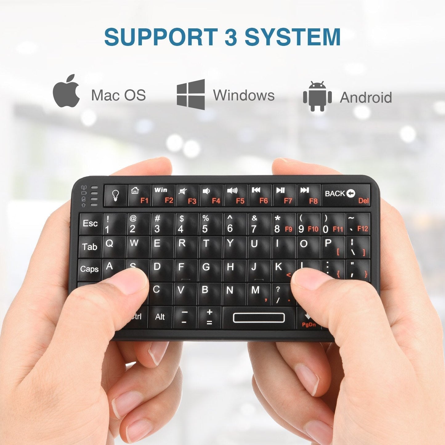 Compact 2-in-1 Wireless Portable Keyboard