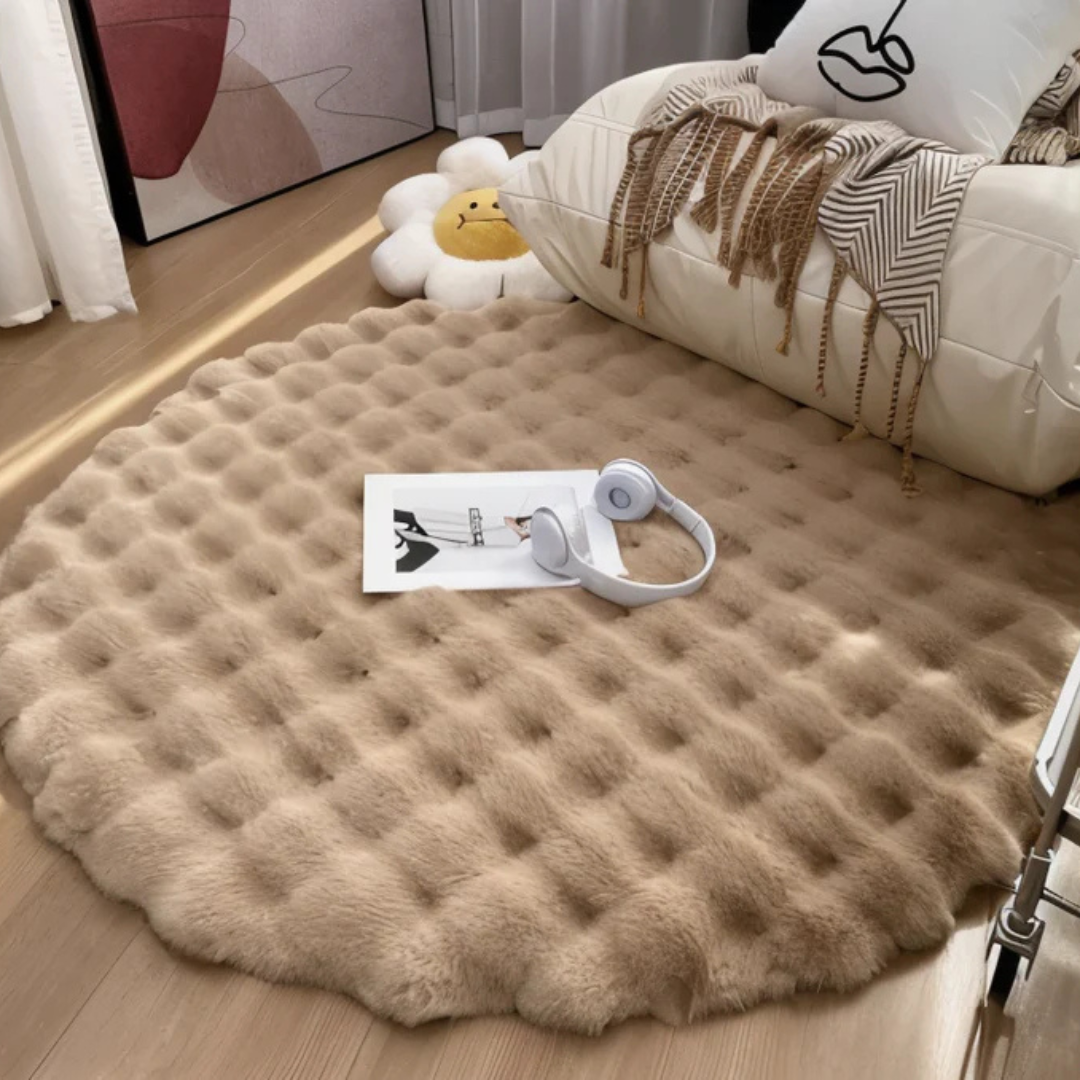 Soft Round Fleece Rug 90x90cm - Befez