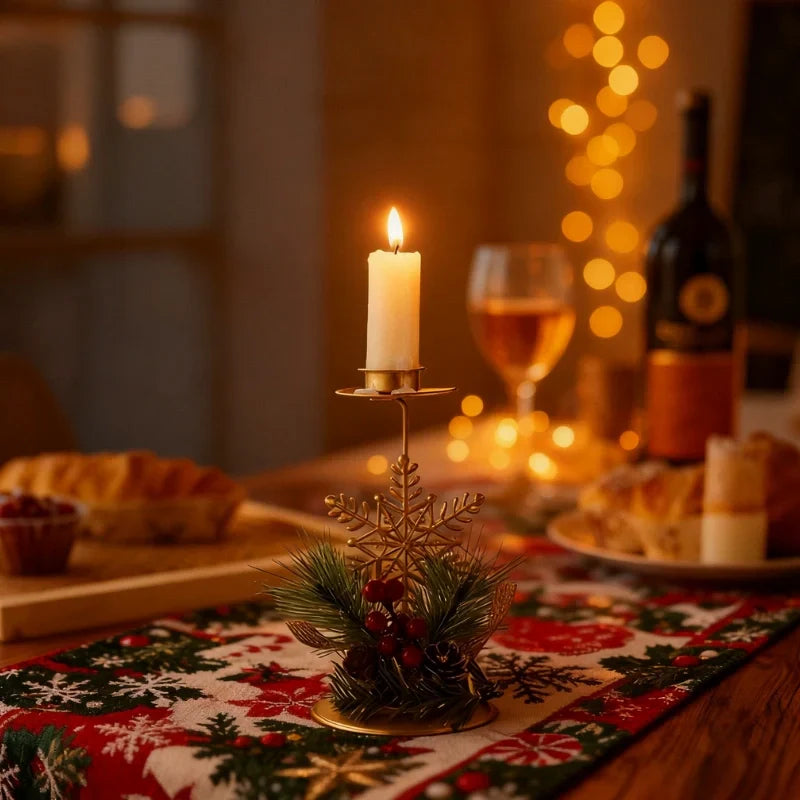 Warm Festive Candle Table Holder