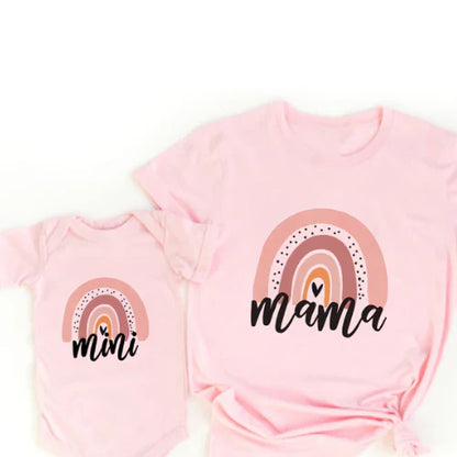 Colorful Mommy & Me Rainbow Tees & Romper Set - Befez