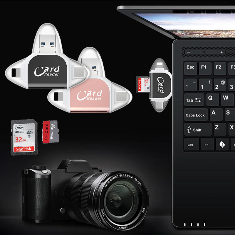 Versatile 4-in-1 Multiport SD Card Adapter