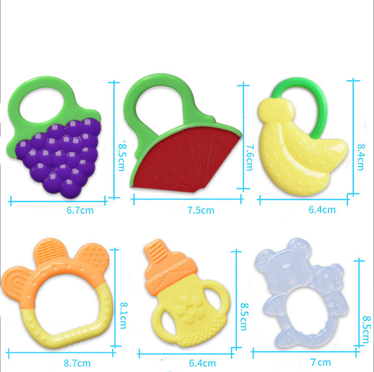 Soft Baby Teether Toy Set with Fun Fruit Designs