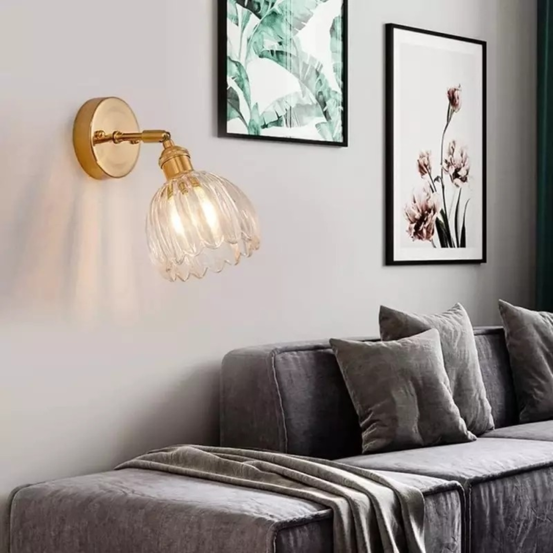 Vintage Style Glass Tulip Wall Light