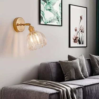 Vintage Style Glass Tulip Wall Light