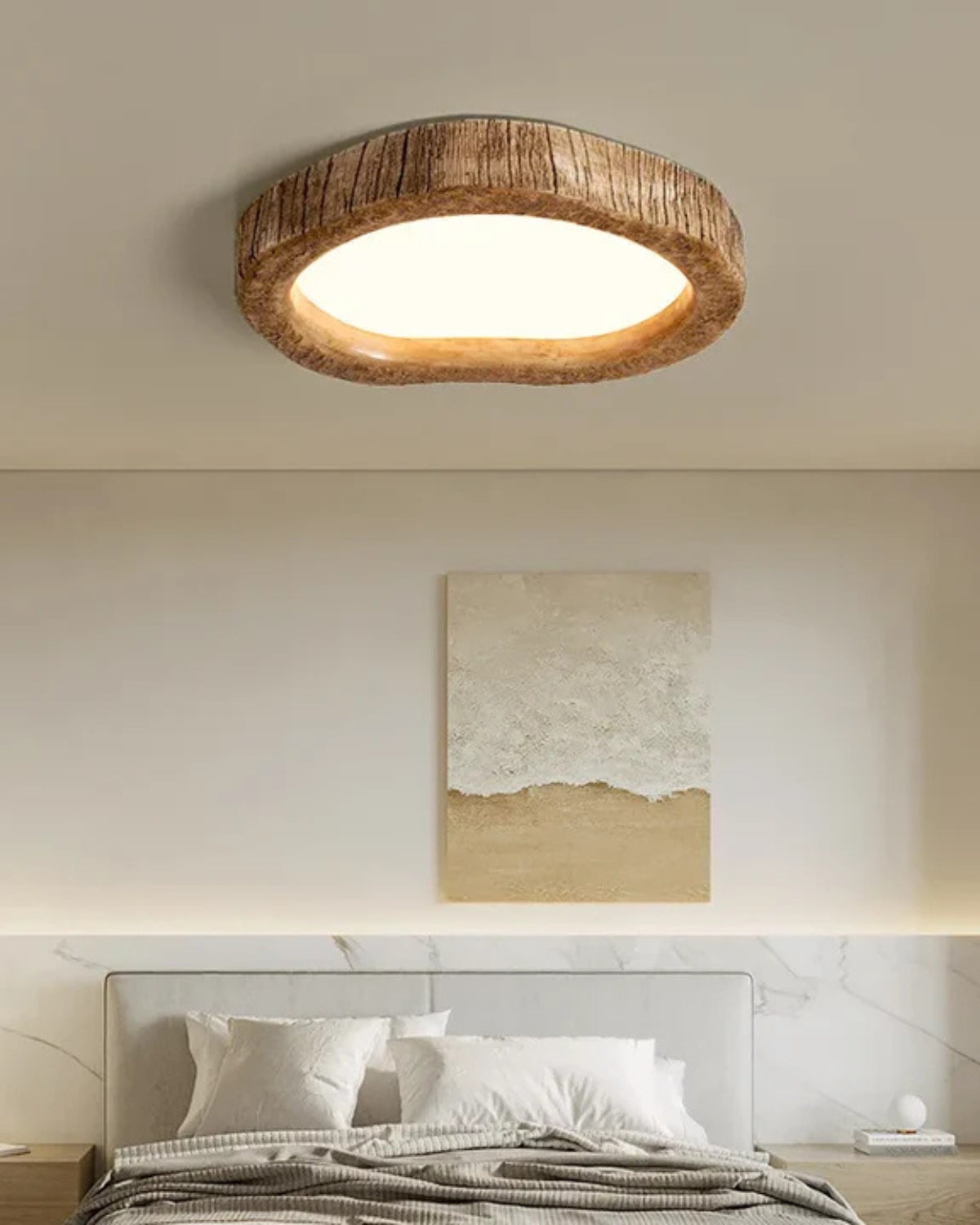 Rustic Wooden Ring Ceiling Light