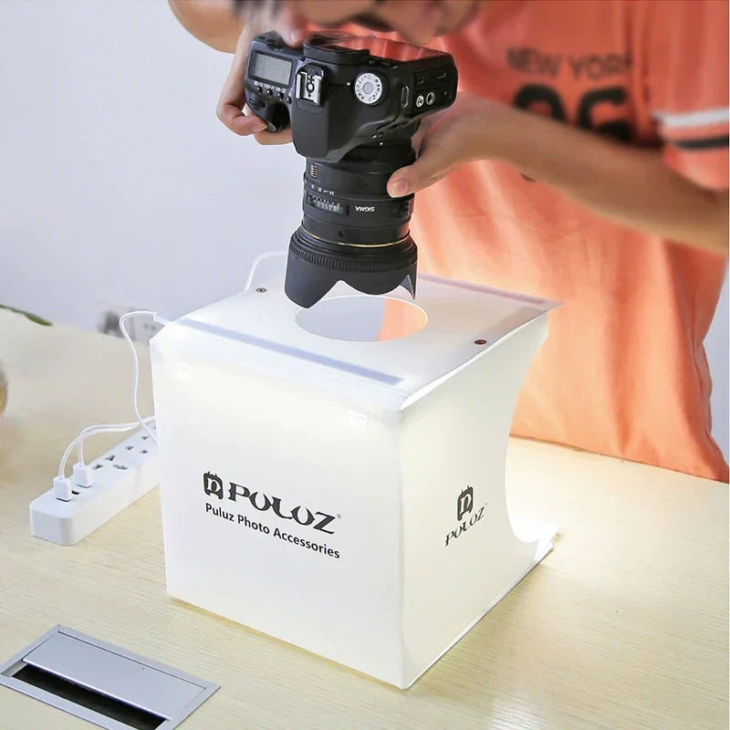 Compact Portable Photo Studio Box with Soft Lighting
